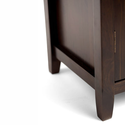 Burlington medium storage cabinet mahogany brown with tapered legs on Tampa Home & Garden Store