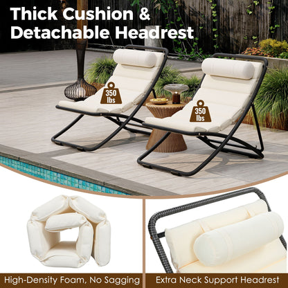Pair of Outdoor Chairs with Adjustable Backrest