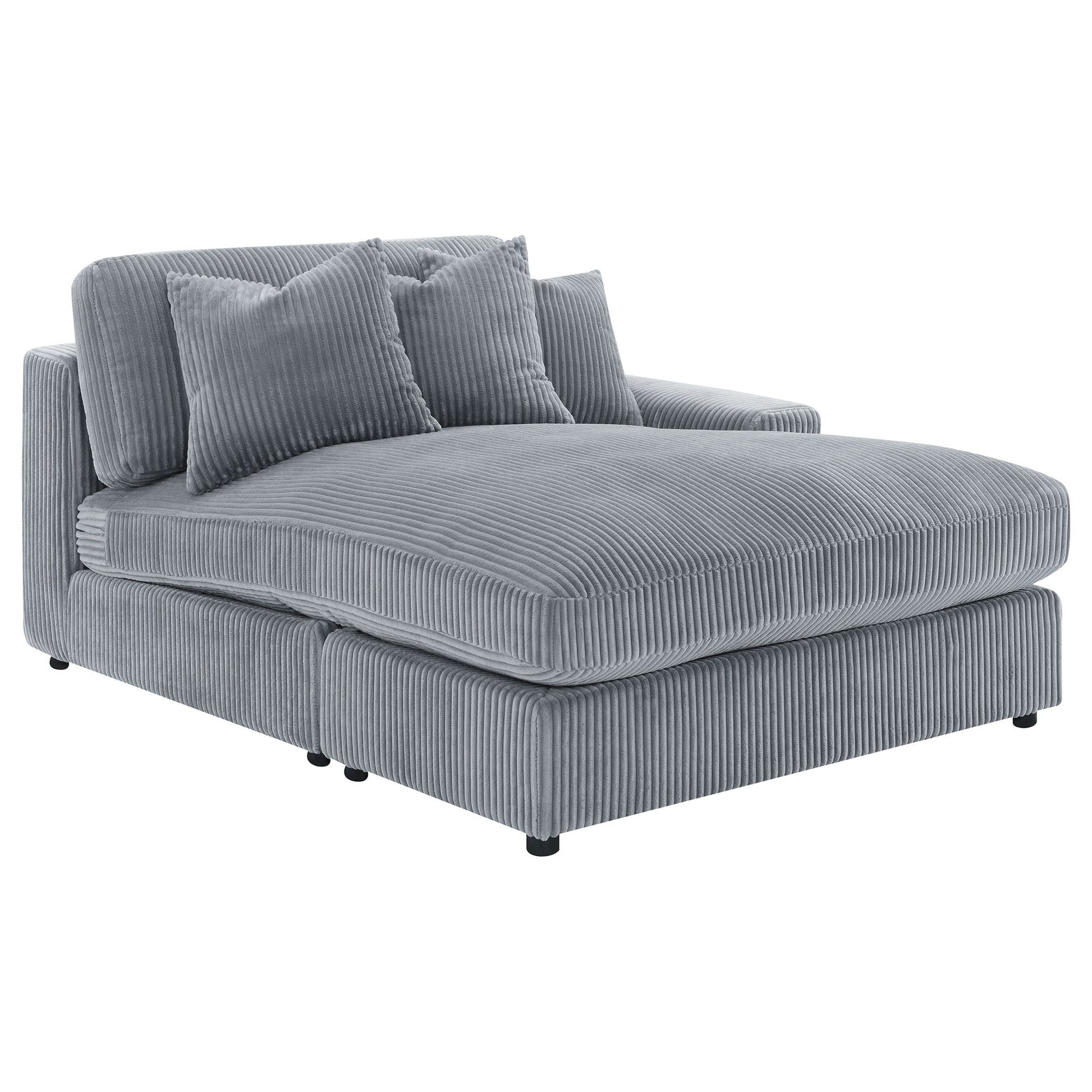 Cassidy upholstered sectional sofa with reversible cushions, gray corduroy, chaise-style left on Tampa Home & Garden Store