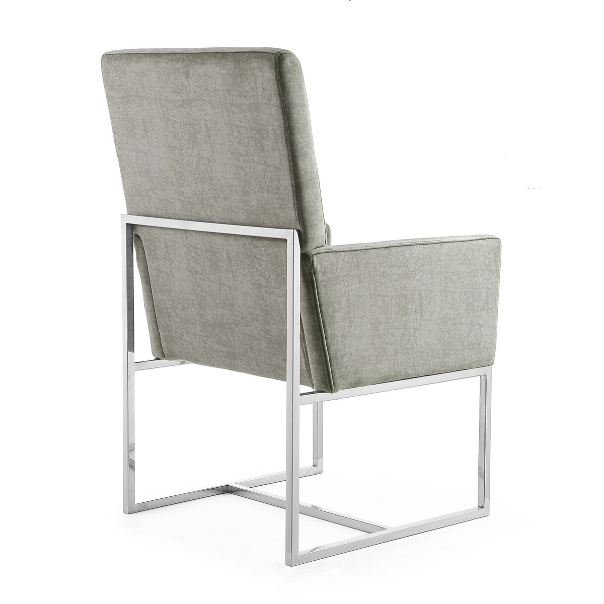 Element Dining Arm Chair gray upholstered seat with chrome frame by HouseOfZazla on Tampa Home & Garden Store
