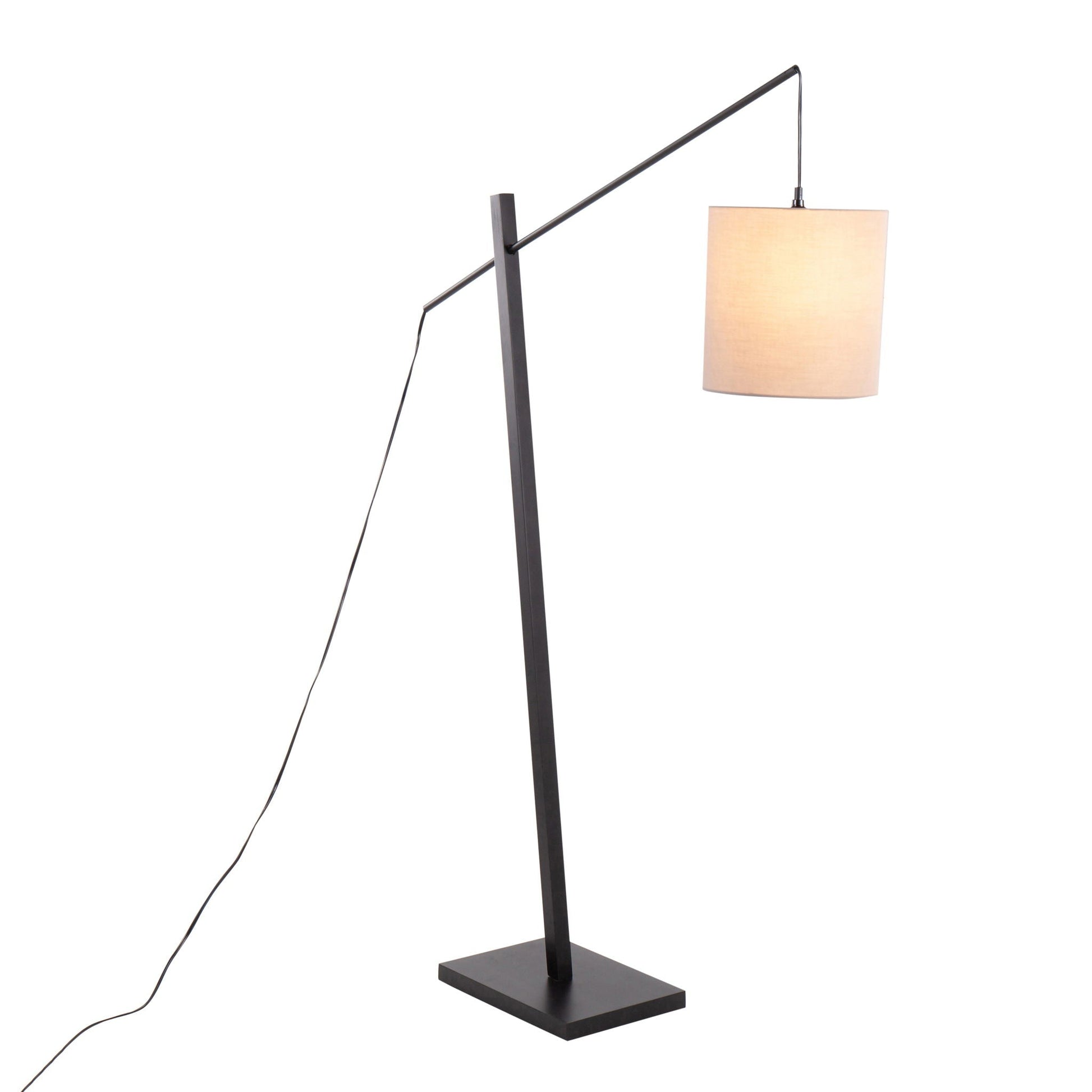 Arturo contemporary floor lamp by HouseOfZazla with black metal frame and beige lampshade on Tampa Home & Garden Store
