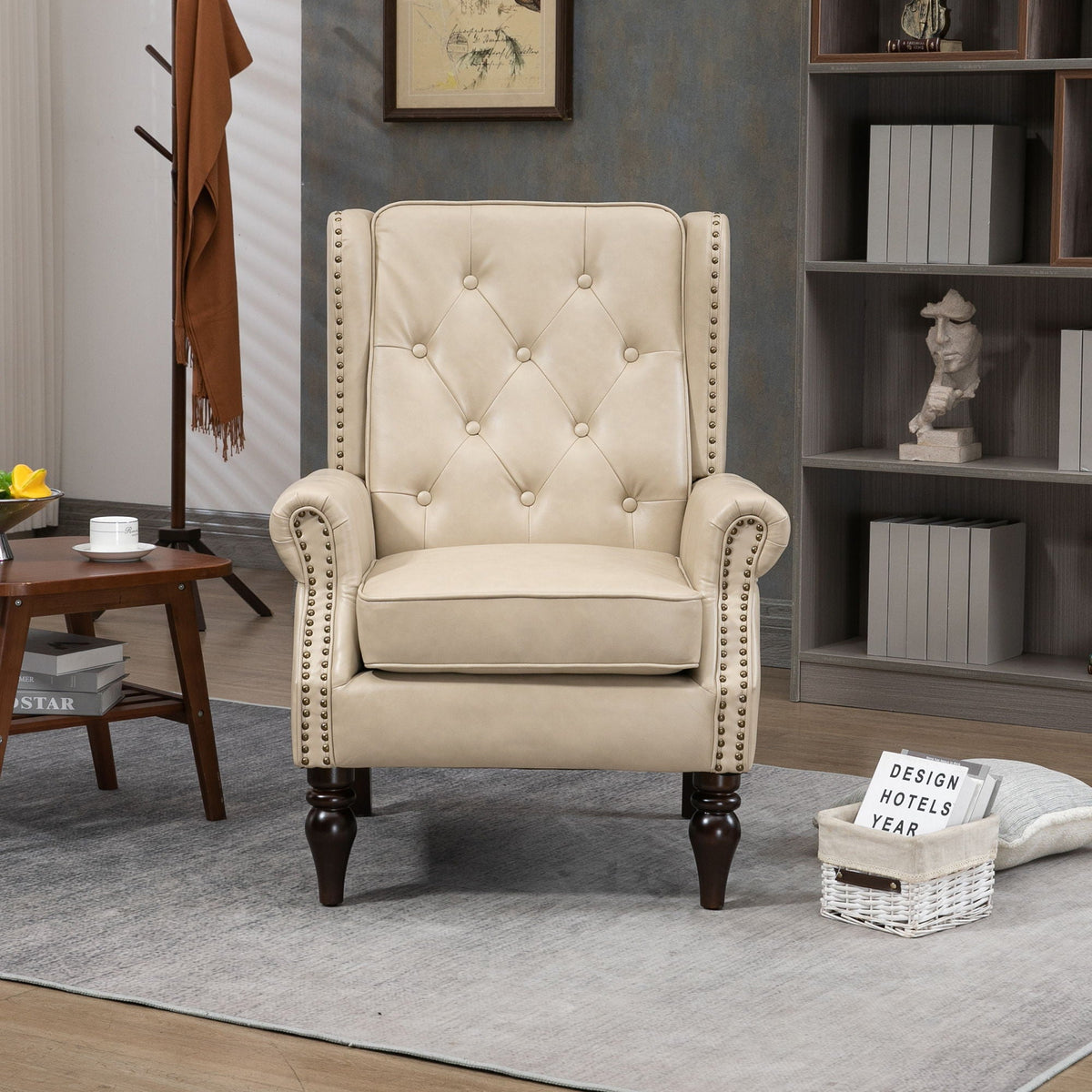 Comfortable and Modern Armchair With Wood Legs