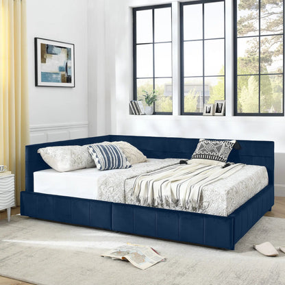 Upholstered Bed Frame with Tufted Backrest