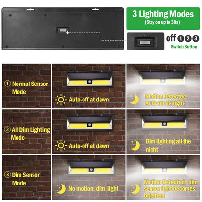 GBruno Store Solar Wall Light with 180 LEDs, IP65, motion sensor, 270° wide angle, 3 modes on Tampa Home & Garden Store