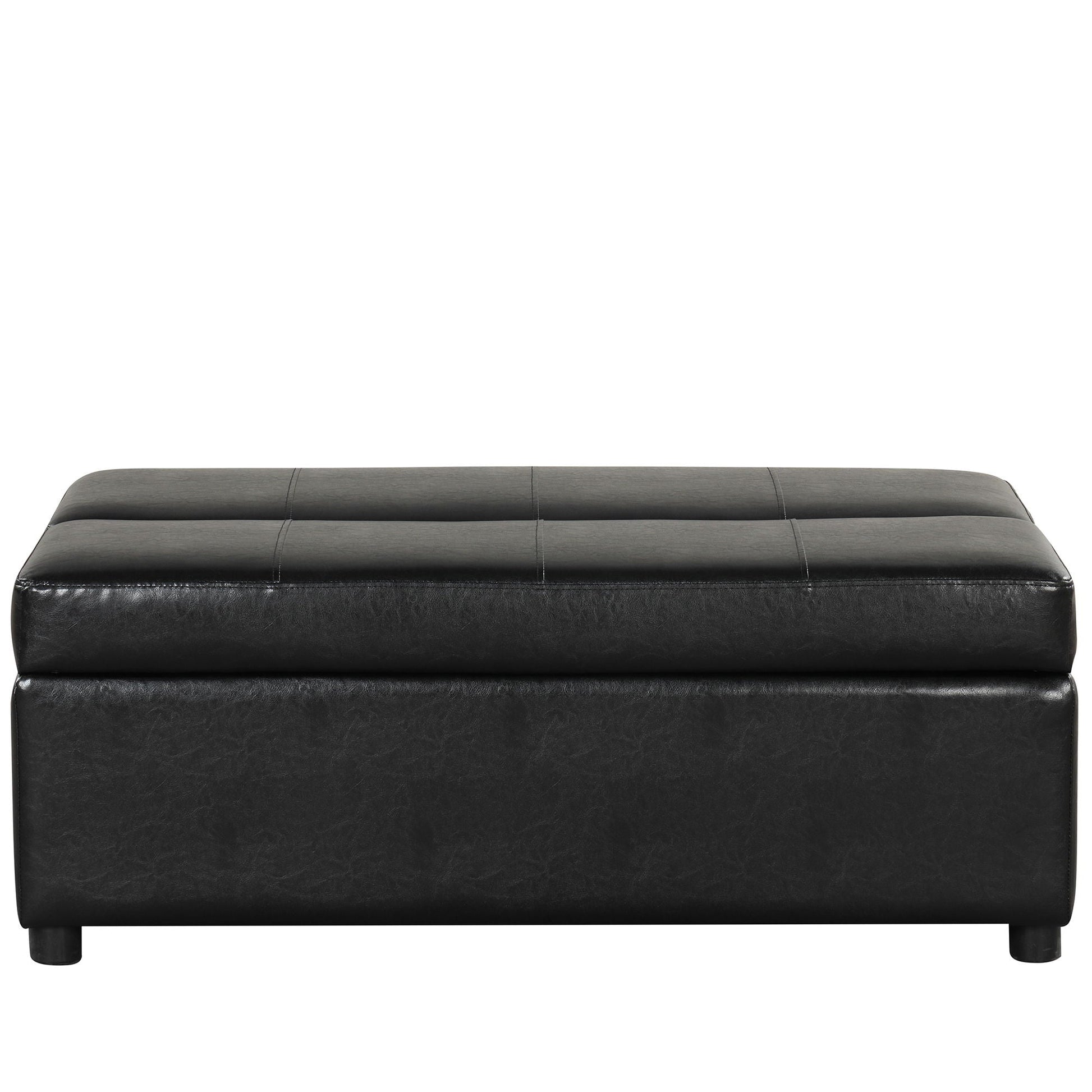 Twin size folding ottoman sleeper bed with mattress in black faux leather by HouseOfZazla on Tampa Home & Garden Store