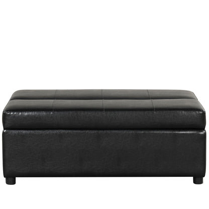 Twin size folding ottoman sleeper bed with mattress in black faux leather by HouseOfZazla on Tampa Home & Garden Store