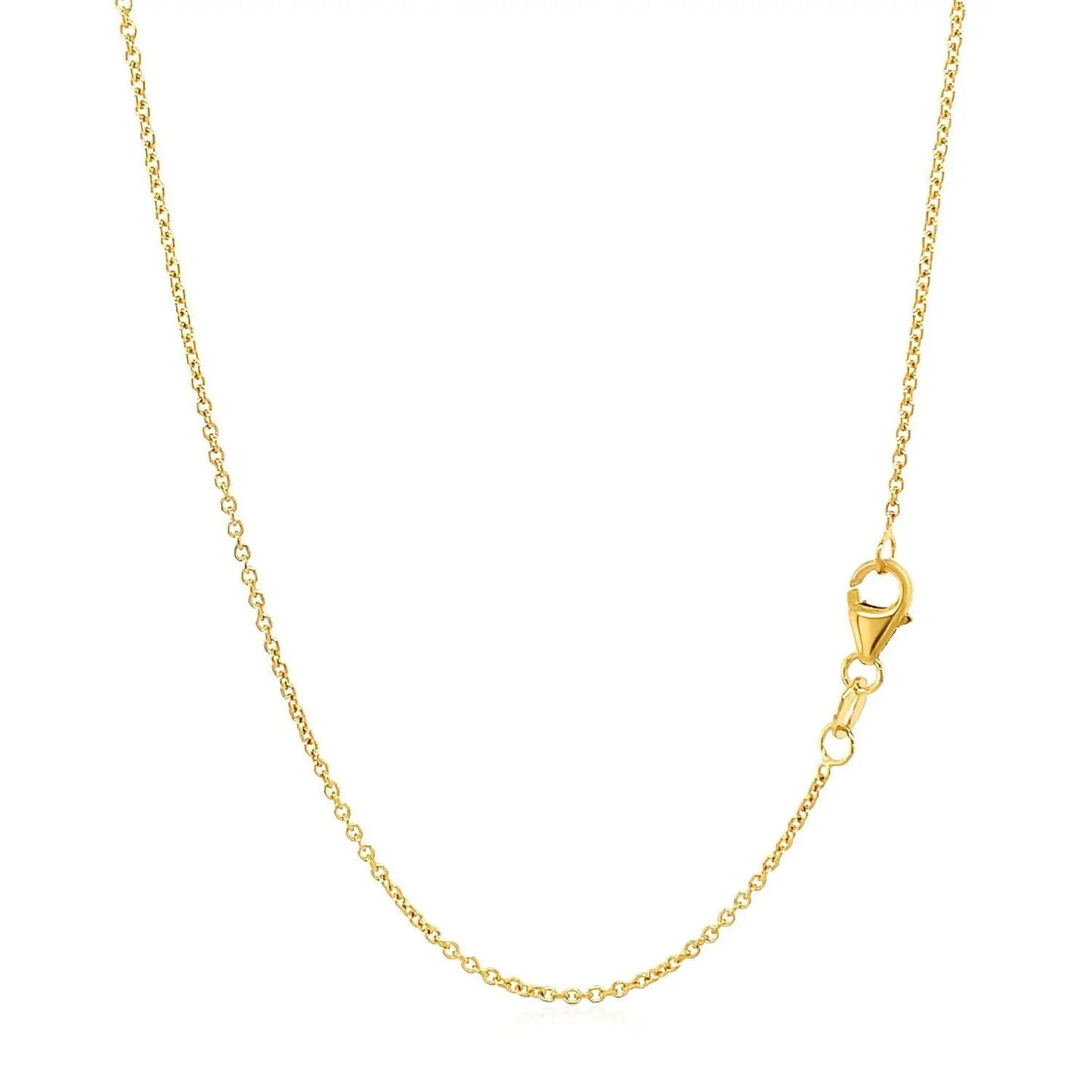 14k yellow gold round cable link chain necklace 1.2mm with lobster clasp by Bids.com on Tampa Home & Garden Store