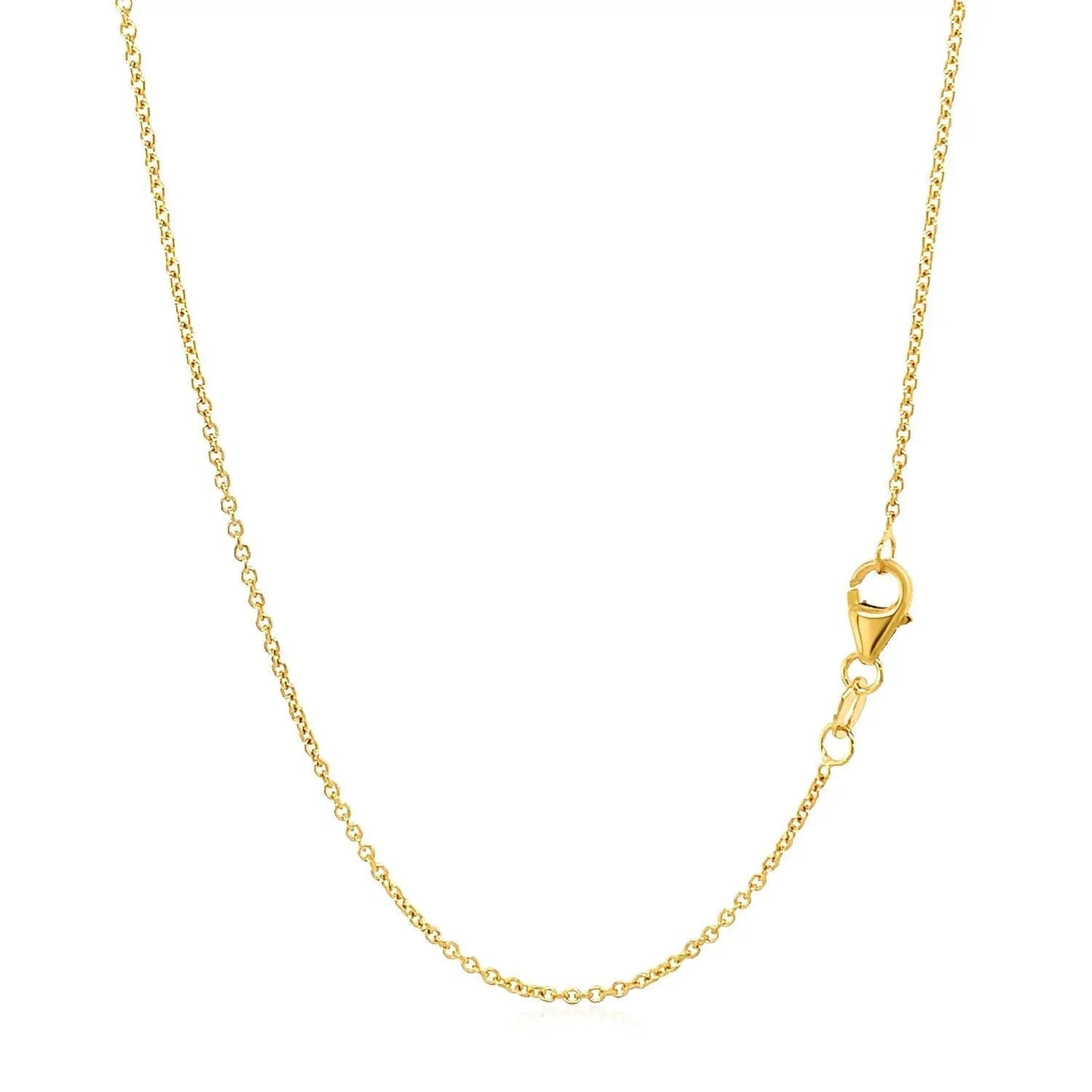 14k yellow gold round cable link chain necklace 1.2mm with lobster clasp by Bids.com on Tampa Home & Garden Store