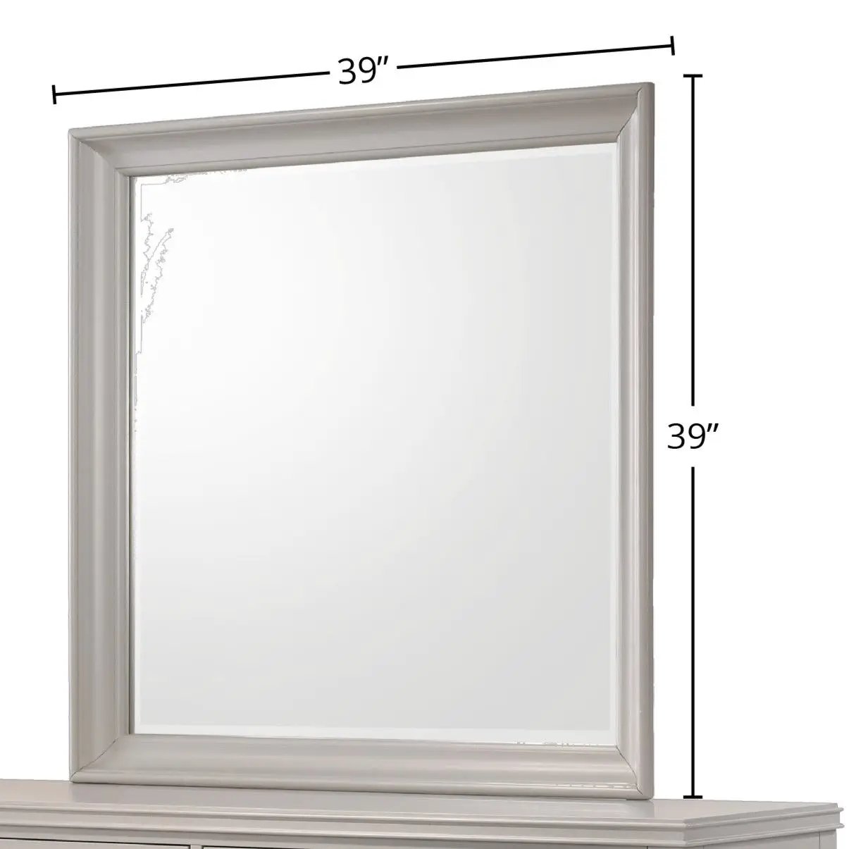 Square Mirror 39x39 in with silver frame by Unique Piece Furniture on Tampa Home & Garden Store