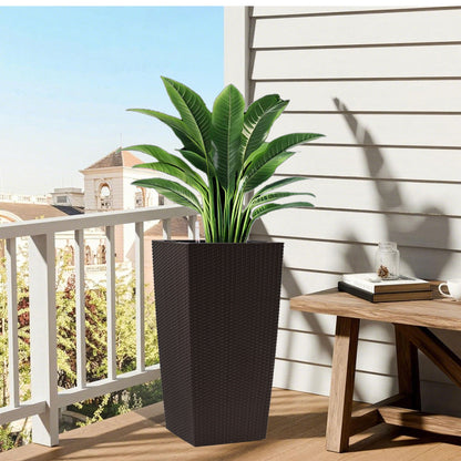 Indoor Outdoor Planter With Automatic Watering System dark wicker by HouseOfZazla on Tampa Home & Garden Store