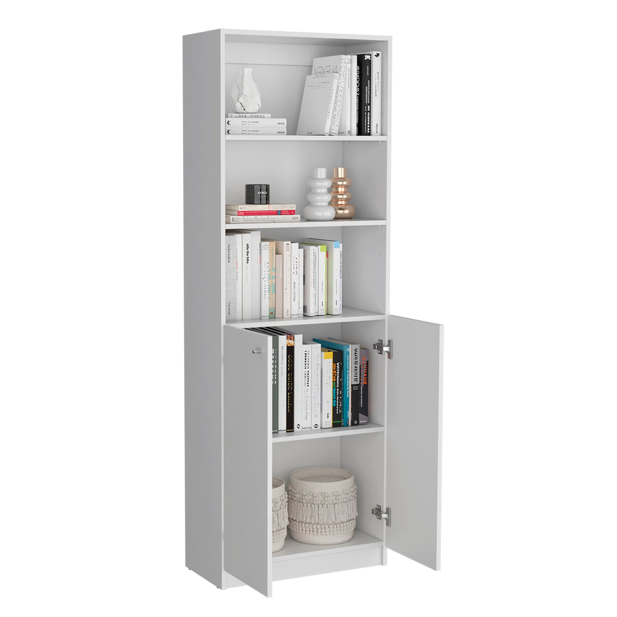 White bookcase from HouseOfZazla 3 Piece Living Room Set with Bookcases, spacious shelves on Tampa Home & Garden Store
