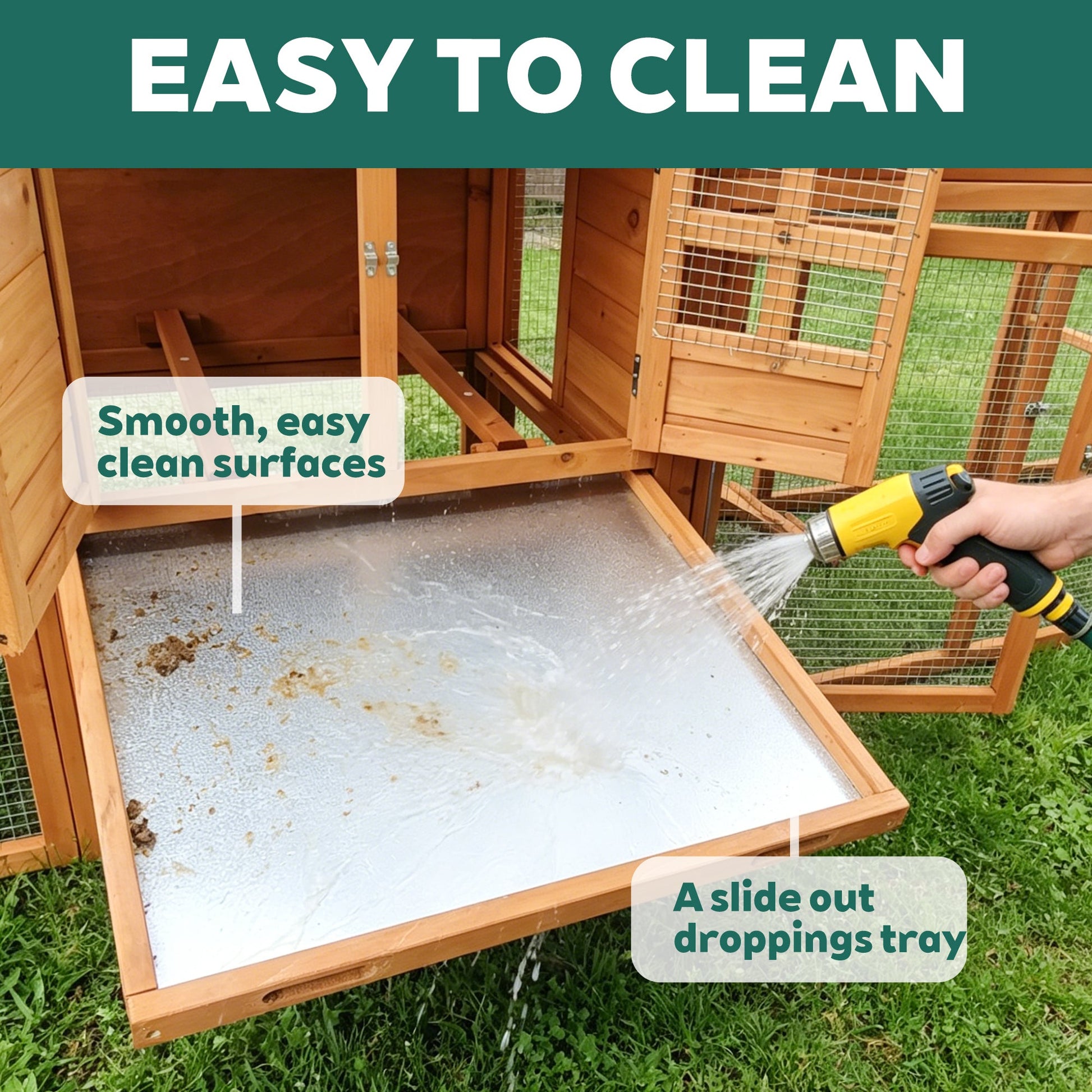 Large chicken coop with nest box and run, HouseOfZazla wooden pens & hutches on Tampa Home & Garden Store