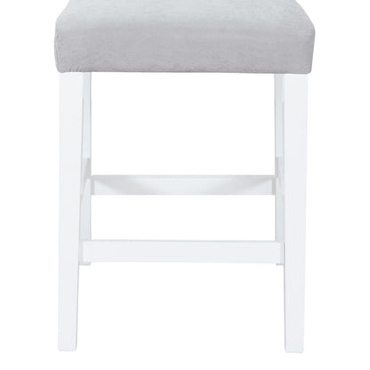 Gray padded bar stool set of 2 with white legs on Tampa Home & Garden Store