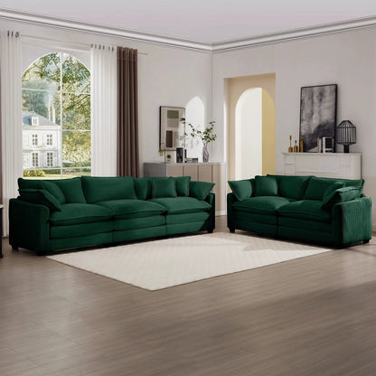 Elegant Sectional Sofa Set with Deep Seats