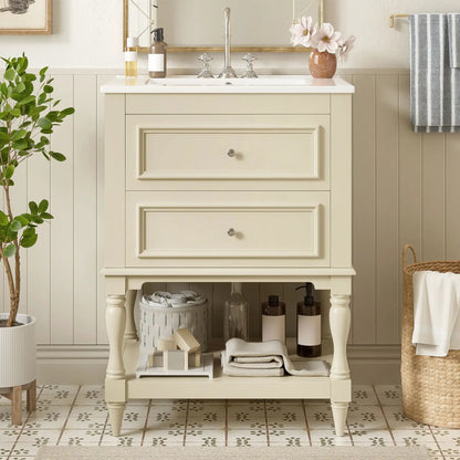 Bathroom Vanity Sink and Two Drawers Storage