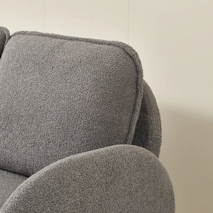 Small stationary loveseat sofa in gray Sherpa fabric with plush upholstery on Tampa Home & Garden Store