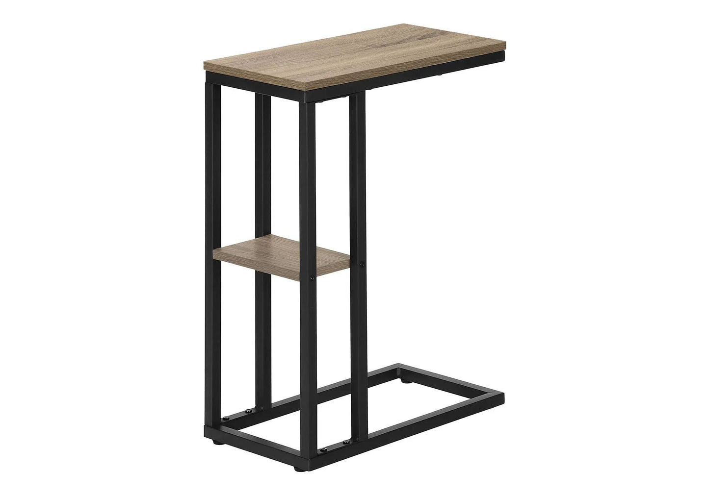 C Shaped Accent Table Marble Look and Modern