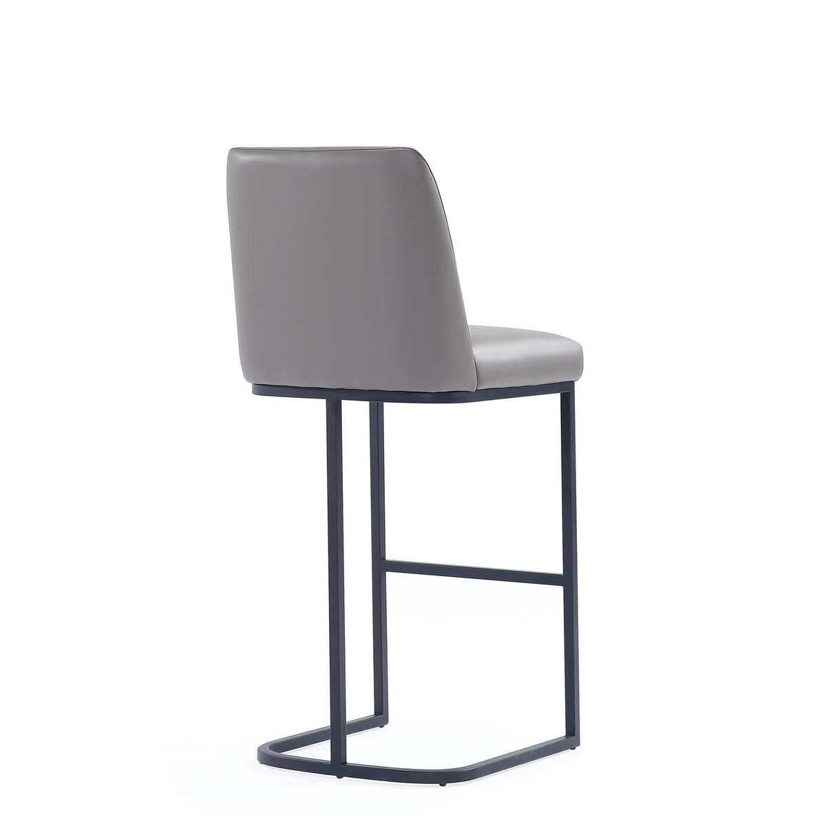 Serena Barstool gray upholstery bar-height stool HouseOfZazla metal frame curved footrest on Tampa Home & Garden Store