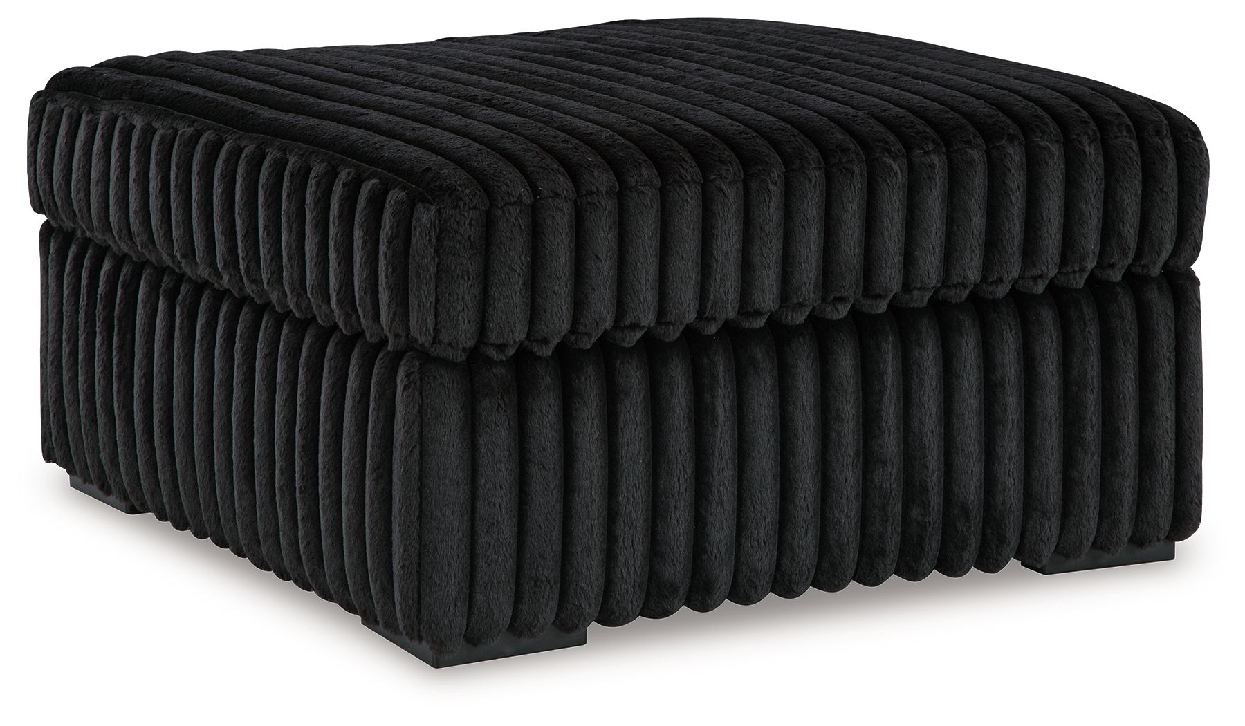 Midnight-Madness 4-piece ottoman in black plush fabric by Unique Piece Furniture on Tampa Home & Garden Store