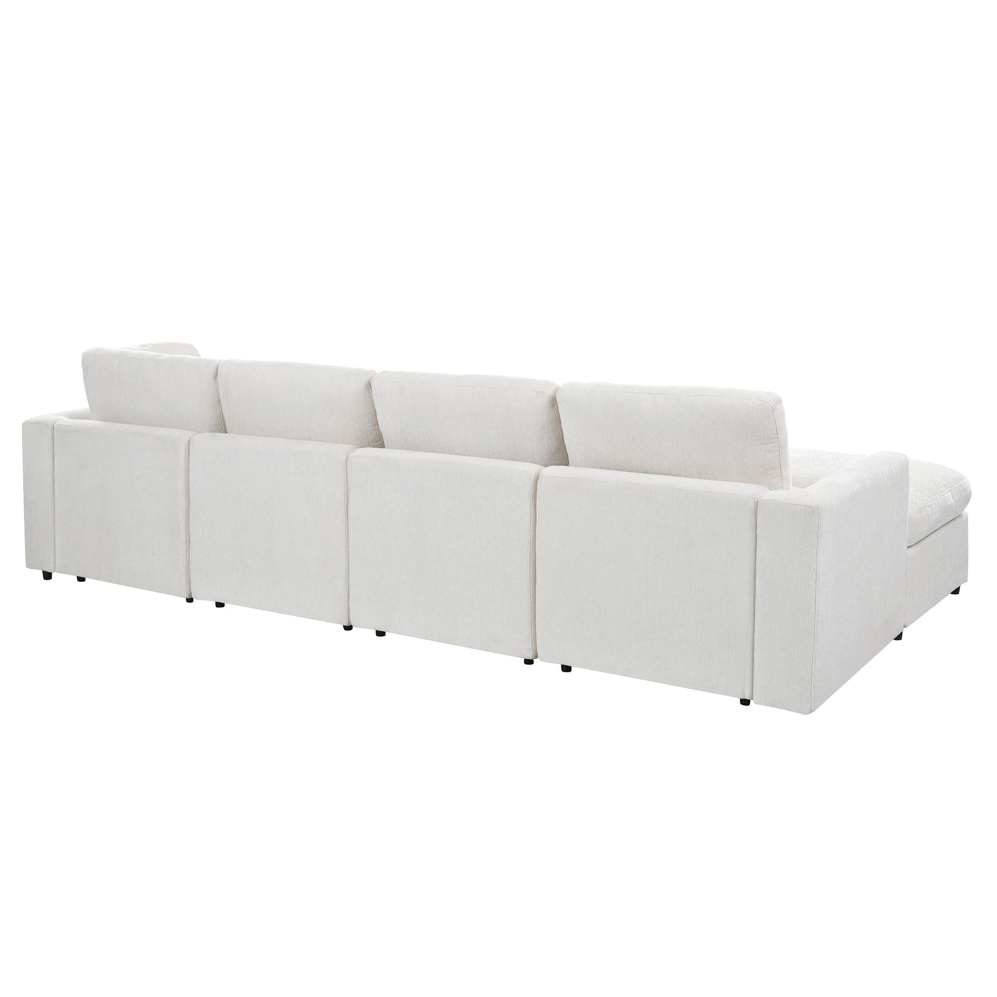 U-Style 130.3 6-Seater modular sectional sofa in cream fabric with low-profile arms by HouseOfZazla on Tampa Home & Garden Store