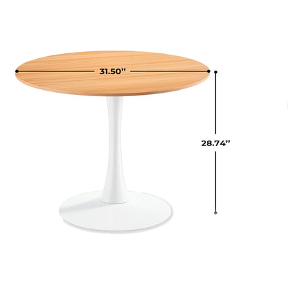 Tulip dining table with round top and white pedestal base by HouseOfZazla, 31.50 dia on Tampa Home & Garden Store