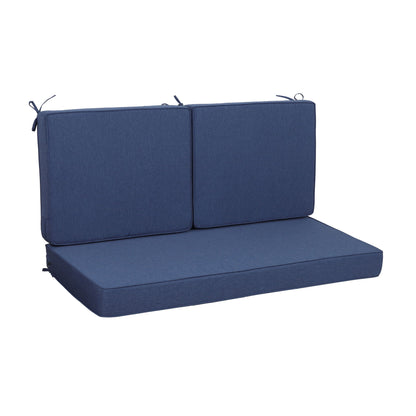 Deep blue waterproof back & seat cushions set of 3 with high-resilience foam on Tampa Home & Garden Store