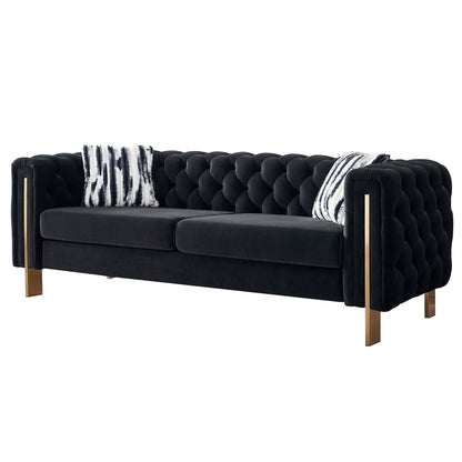 Modern Chesterfield Tufted Sofa and Metal Legs