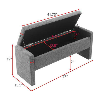 Modern Upholstered Bed End Bench with Storage