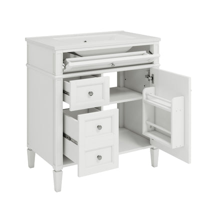 Bathroom Vanity With Top Sink white modern storage cabinet with 2 drawers HouseOfZazla on Tampa Home & Garden Store