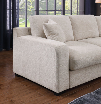 Celine Fabric Corner Sectional Sofa in beige textured fabric with plush cushions on Tampa Home & Garden Store
