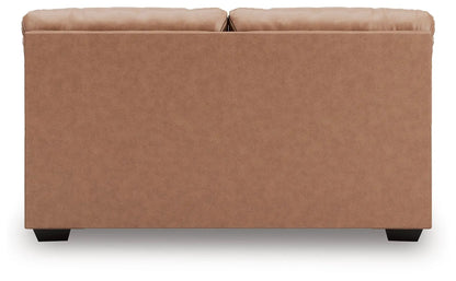 WillowBend Faux Leather Loveseat Jumbo Stitching