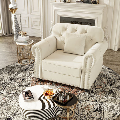 Upholstered Sofa with Nailhead and Rolled Arms