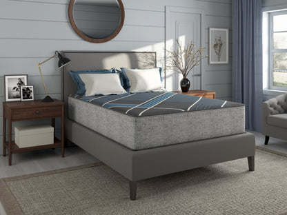 Tempagel by Restonic 13' smooth top plush mattress in gray fabric on Tampa Home & Garden Store