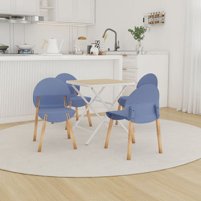 4pc outdoor folding square table with blue chairs HouseOfZazla on Tampa Home & Garden Store
