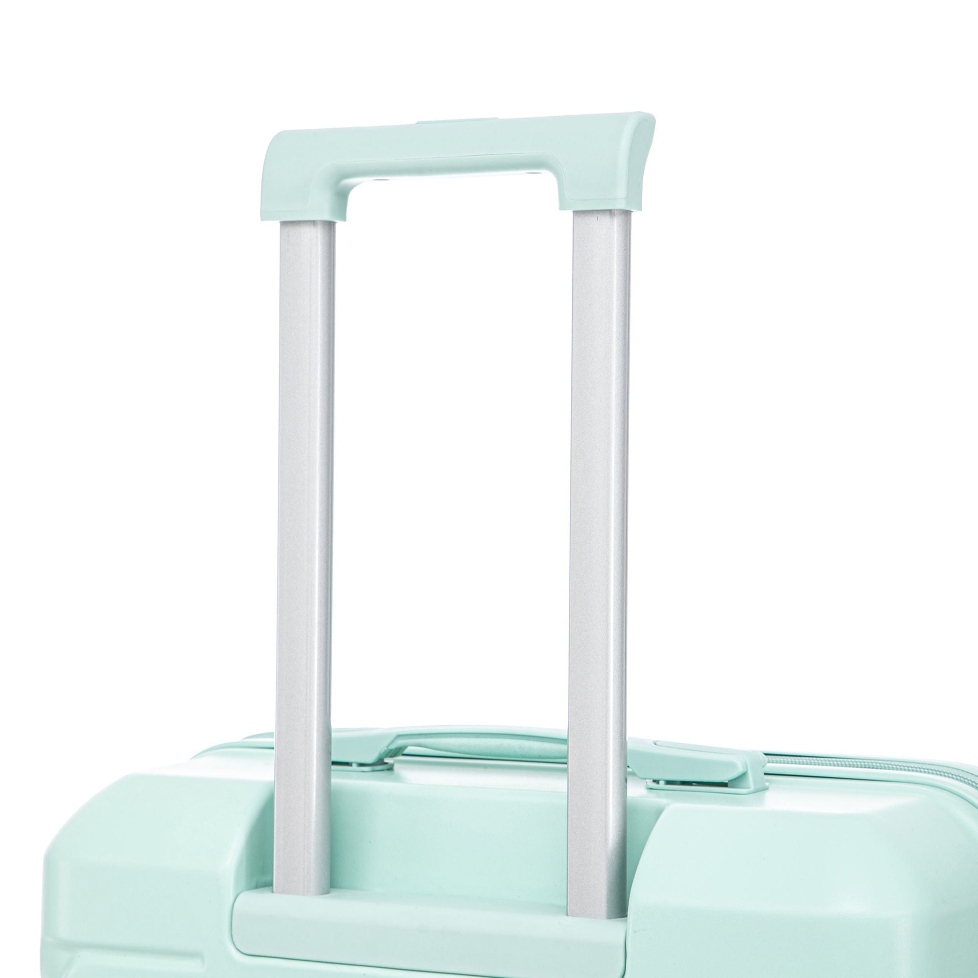 3-piece spinner luggage set mint green with silver telescoping handles on Tampa Home & Garden Store