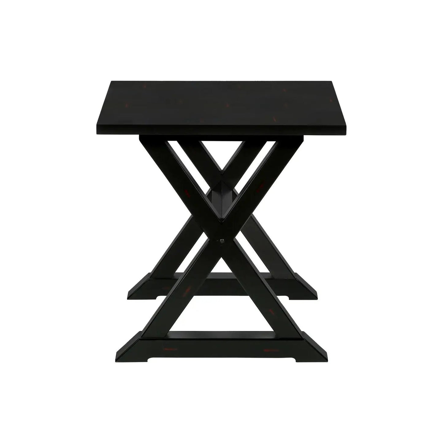 Compact Accent End Table Square in black with X-cross leg base by Unique Piece Furniture on Tampa Home & Garden Store