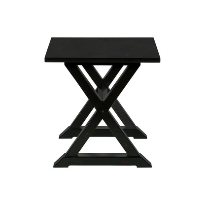 Compact Accent End Table Square in black with X-cross leg base by Unique Piece Furniture on Tampa Home & Garden Store