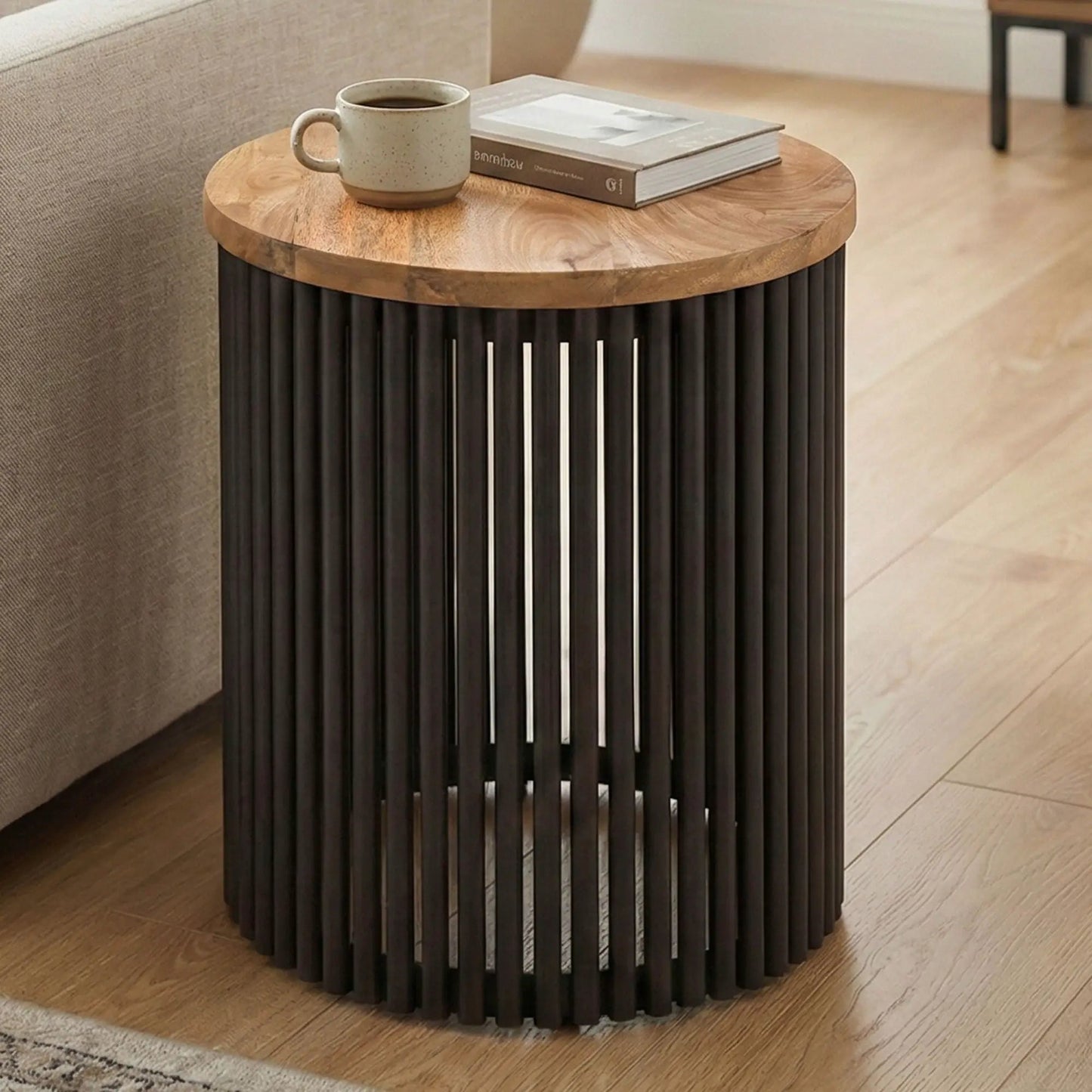 Demy Marble Accent Table with Sturdy Metal Base
