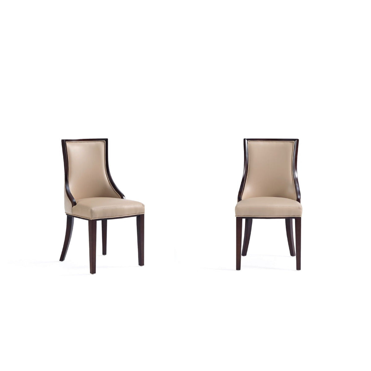 Grand dining chair set with solid beech wood frames and beige upholstery, 2 chairs on Tampa Home & Garden Store