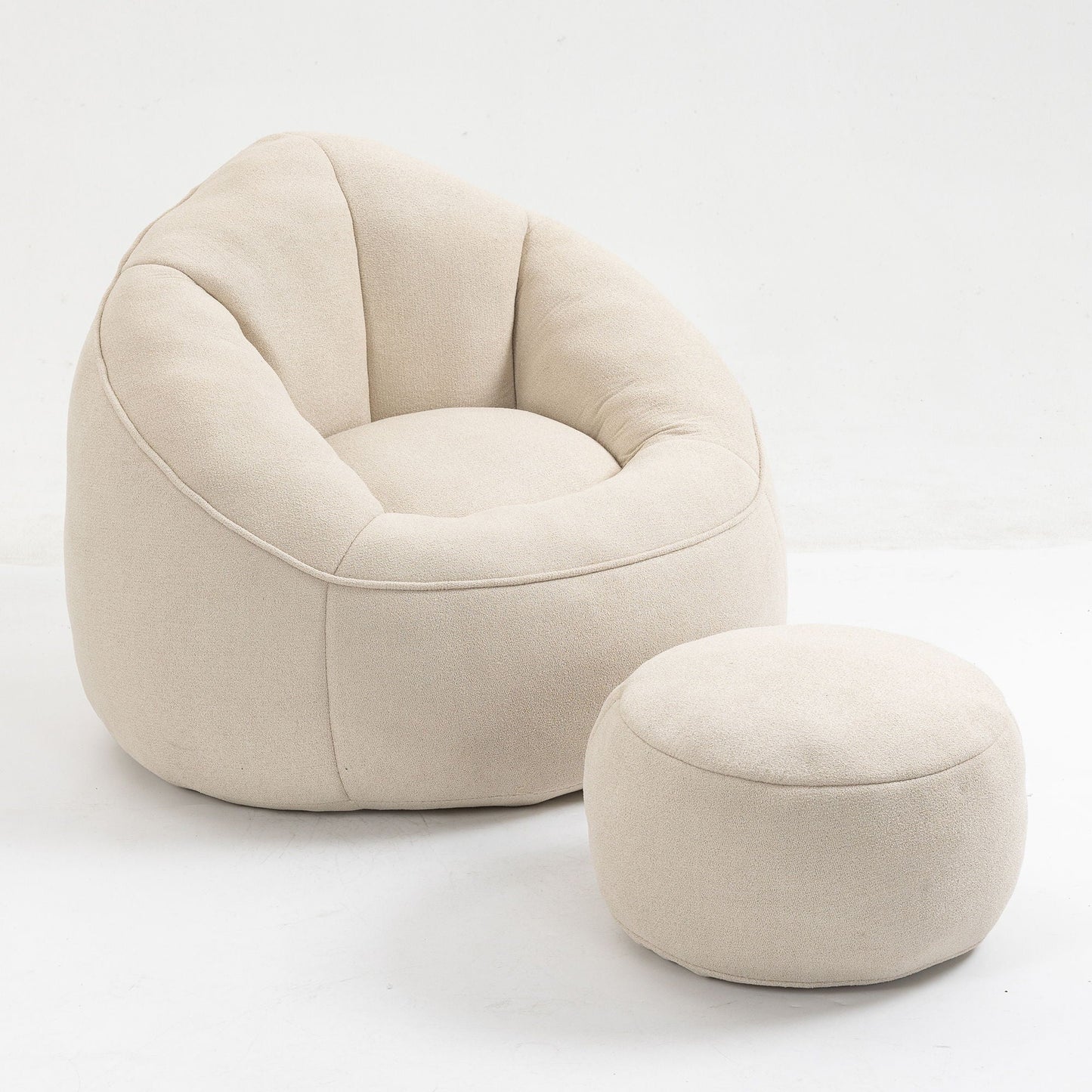 Cozy Bean Bag Chair With Foam and Footrest