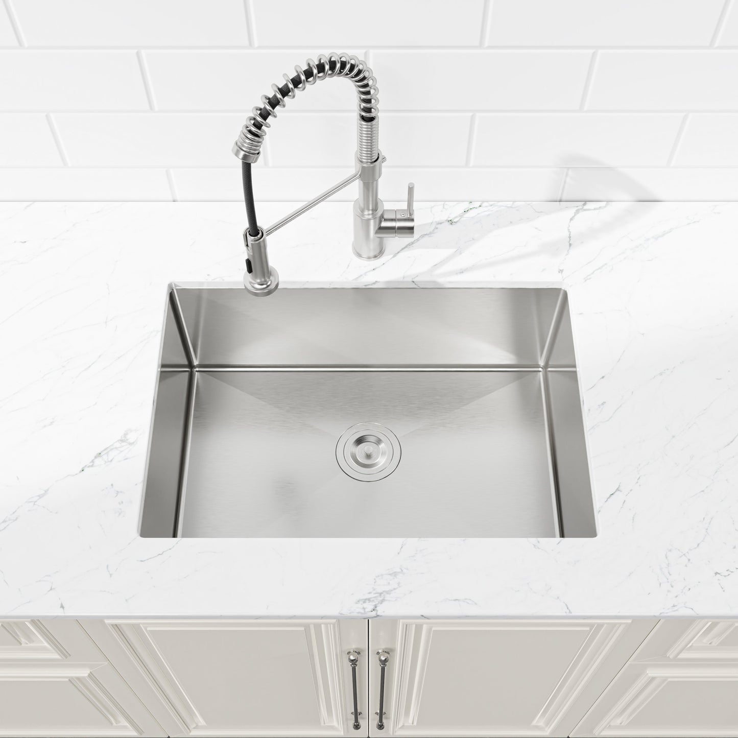 Stainless steel kitchen sink 27x19, single bowl, undermount, brushed nickel, HouseOfZazla on Tampa Home & Garden Store