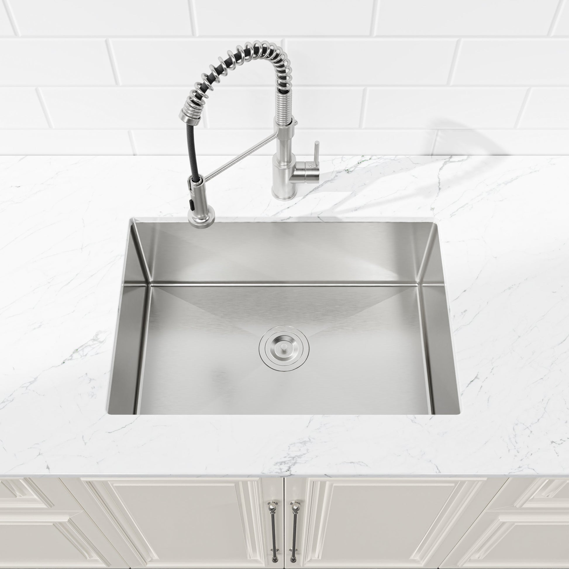 Stainless steel kitchen sink 27x19, single bowl, undermount, brushed nickel, HouseOfZazla on Tampa Home & Garden Store
