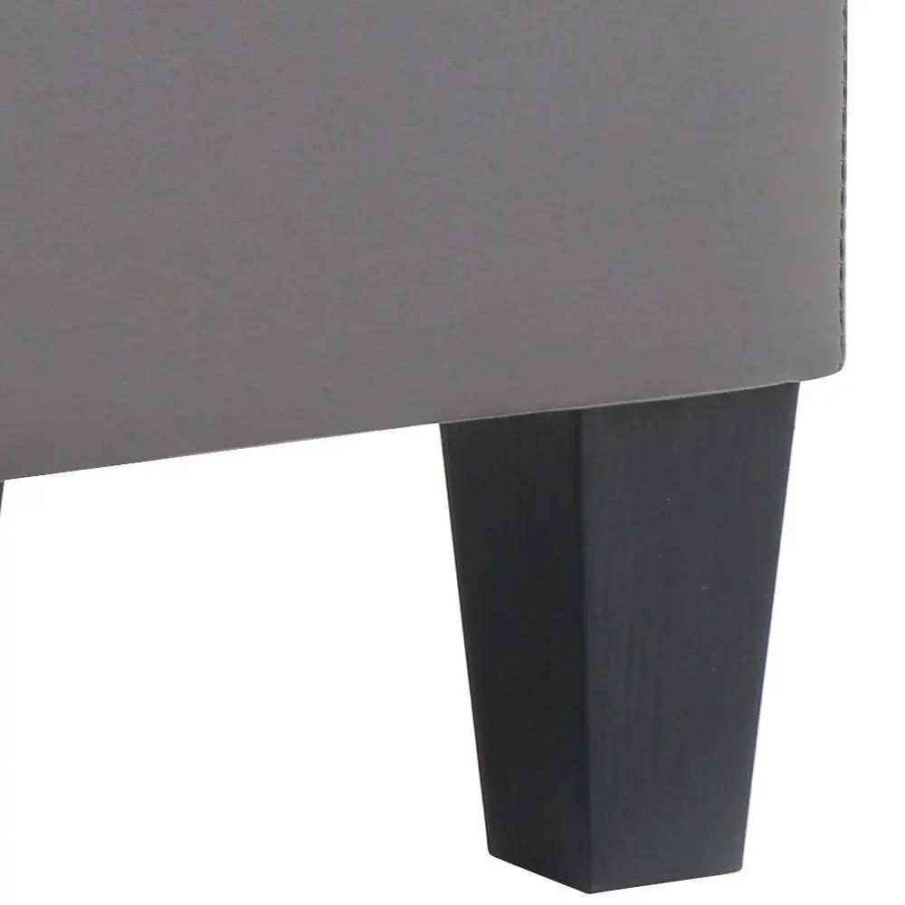 Casual Ottoman upholstered in grey fabric with black wood leg Unique Piece Furniture on Tampa Home & Garden Store