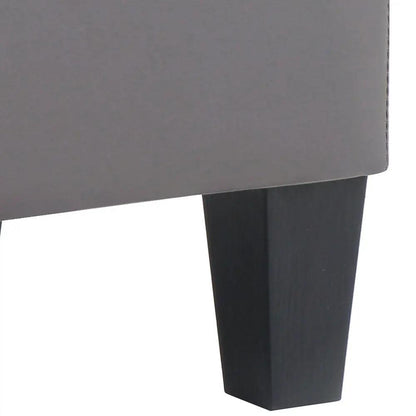 Casual Ottoman upholstered in grey fabric with black wood leg Unique Piece Furniture on Tampa Home & Garden Store