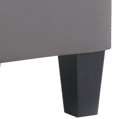 Upholstered ottoman gray fabric with black tapered leg HouseOfZazla on Tampa Home & Garden Store