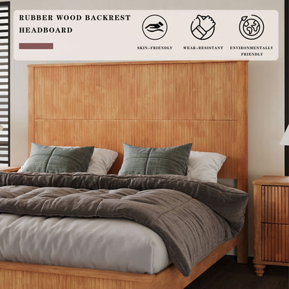 Solid Wood Platform Bed and the Tall Headboard