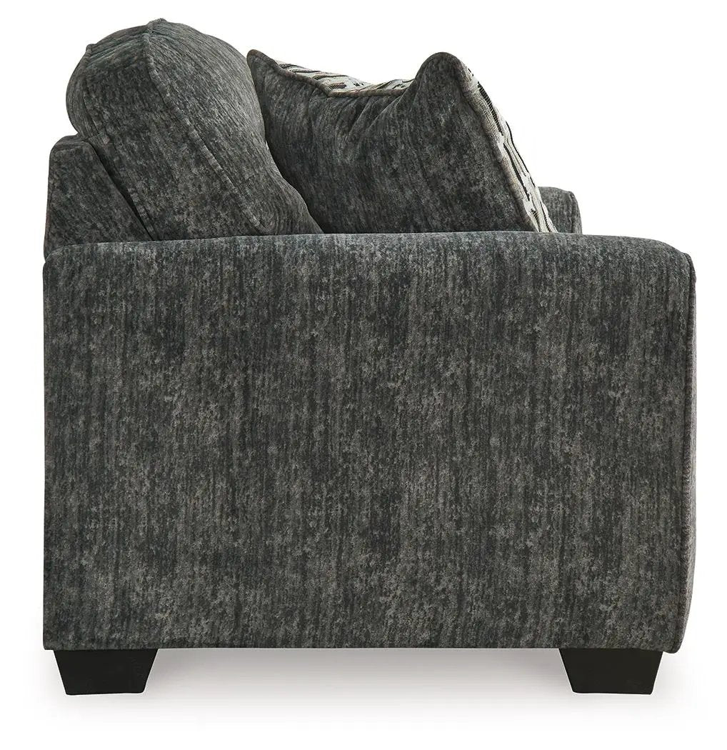Lonoke stationary sofa by Unique Piece Furniture in dark charcoal textured fabric on Tampa Home & Garden Store
