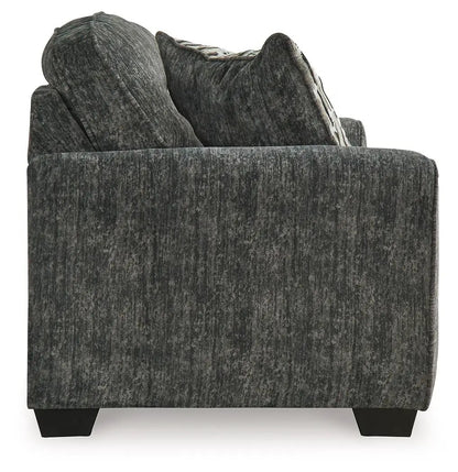 Lonoke stationary sofa by Unique Piece Furniture in dark charcoal textured fabric on Tampa Home & Garden Store