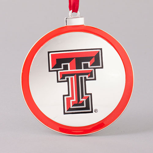 Silver Plated College Logo Ornament - Texas Tech - Tampa Home & Garden Store