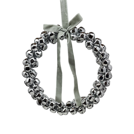 Silver Bell Wreath Ornament - 10 Inch - Tampa Home & Garden Store